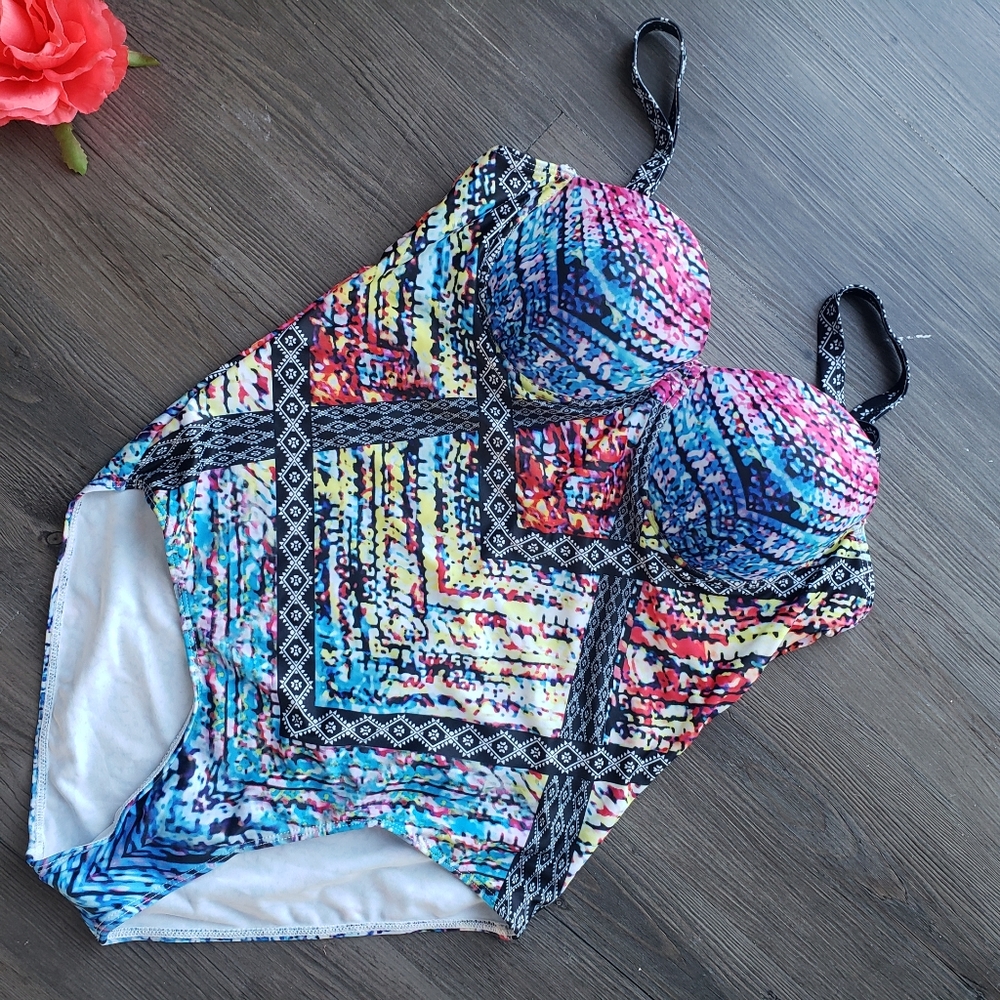 Tropical Boho Aztec Swimsuit NWOT